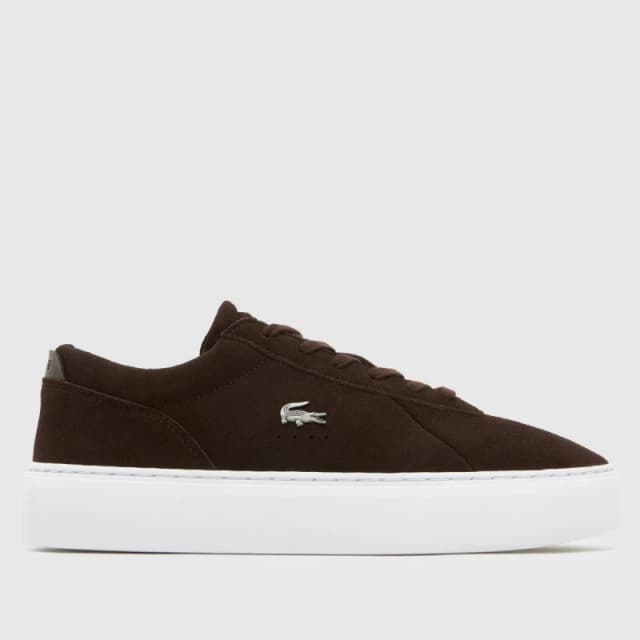 Lacoste Courtset Trainers in Brown & White Brown & White UK 10 (EU 44½)