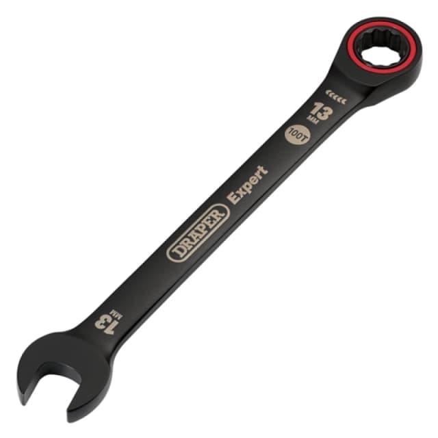 Draper Expert HI-TORQ Metric Ratchet Combination Spanner, 13mm, Black 3884