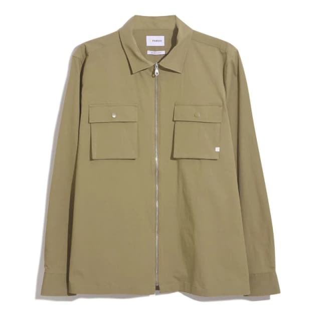 Farah Lynden Full-Zip Overshirt Khaki male XS