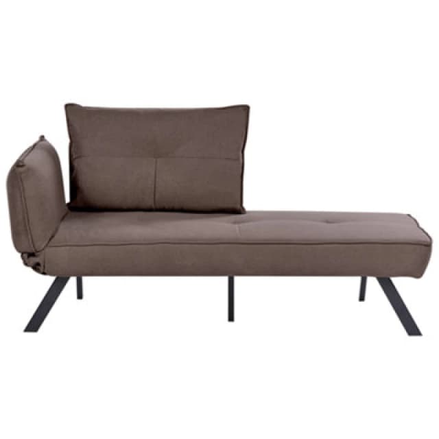 Beliani Left-Hand Chaise Lounge Rocamadour Fabric Brown