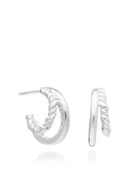 Rachel Jackson Illusion Huggie Hoop Earrings - Silver