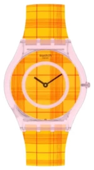 Swatch Skin Classic Fire Madras Bio-Sourced Plastic Case Watch