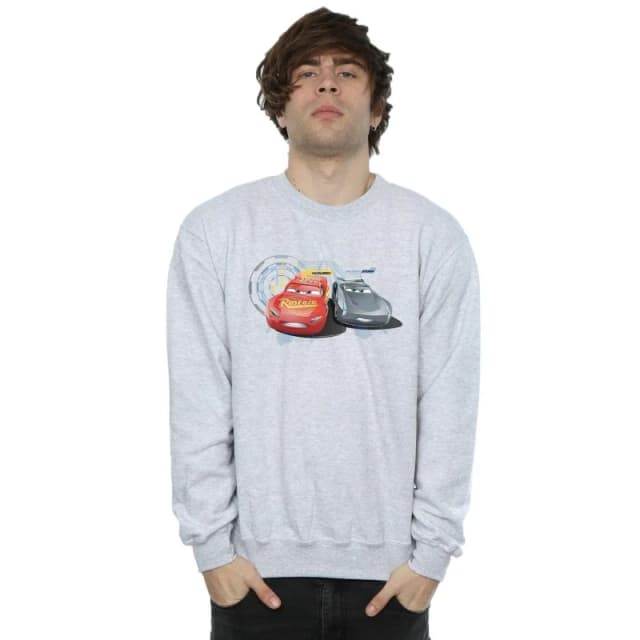 Disney Men Cars Lightning Vs Storm Sweatshirt in Grey Size: Small Grey S Male 5057245927000