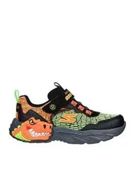 Skechers Boys Dino-lights Trainer, Black, Size 12 Younger