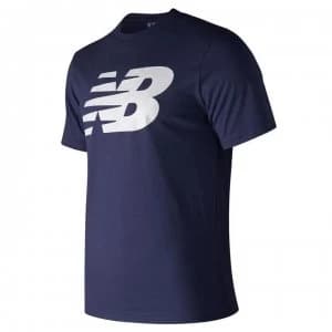New Balance Logo Graphic QT T Shirt Mens - Navy