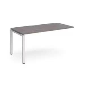Adapt add on unit single 1600mm x 800mm - white frame and grey oak top
