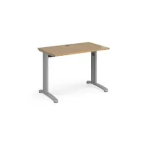 Office Desk Rectangular Desk 1000mm Oak Tops With Silver Frames 600mm Depth TR10