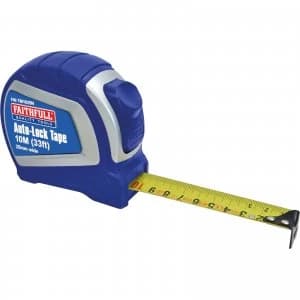 Faithfull Auto-Lock Tape Measure Imperial & Metric 33ft / 10m 25mm