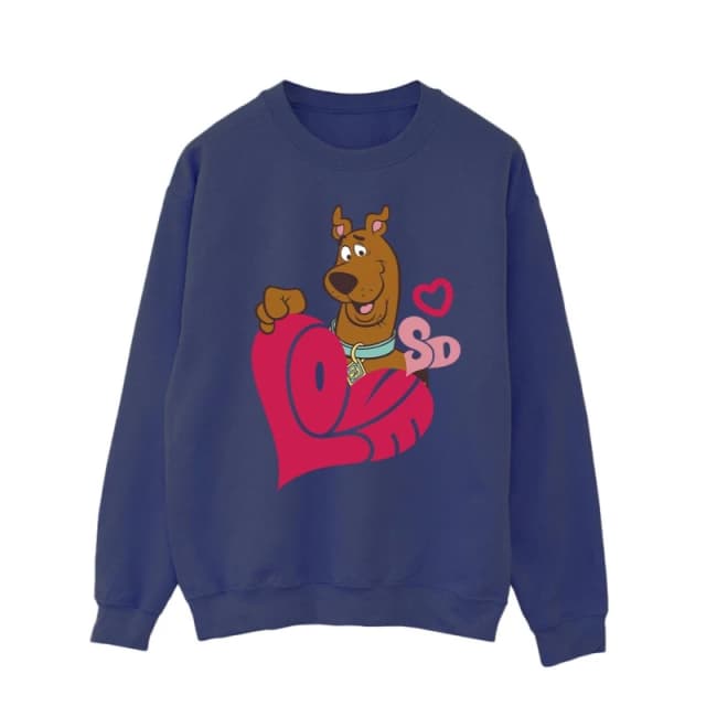 Scooby Doo Scooby Doo Men Love Heart Sweatshirt in Navy Size: Small Navy S Male 5063376336192
