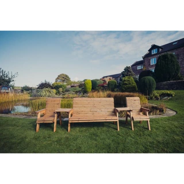 Churnet Valley Garden Furniture Ltd Valley 5 Seater Set - Timber - Fully Assembled in Brown Brown Unisex