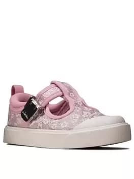 Clarks Toddler City Dance Shoe, Pink Floral, Size 4 Younger