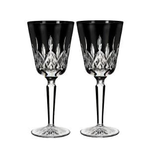 Waterford Lismore Black Tall Goblet Set of 2 Black