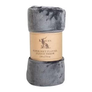 Gallery Flannel Fleece Throw - Steel