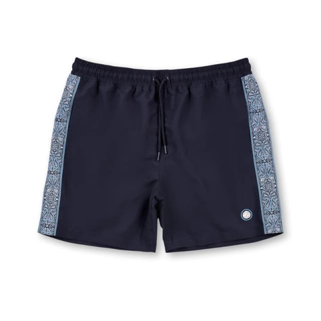 Pretty Green Mens Eclipse Paisley Swim Shorts Navy male Small