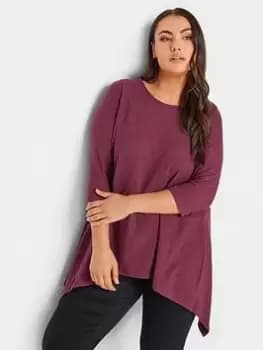 Yours Hanky Hem Pocket Tunic Wine, Red, Size 16, Women