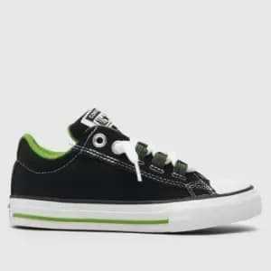 Converse Black & Green Street Lace Loop Boys Junior Trainers