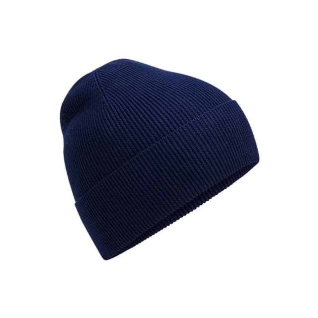 Beechfield Beechfield Men Cotton Fine Knit Beanie in Navy Navy One Size Male 5063425890491
