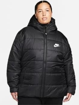 Nike Curve NSW Padded Jacket - Black, Size 18-20=1X, Women