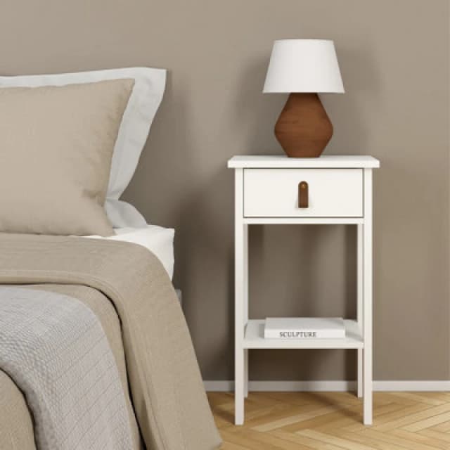 Furniture To Go Madrid Bedside Table with 1 Drawer White