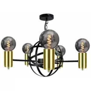 Keter Solar Pendant Ceiling Light Black, Gold, 60cm, 5x E27