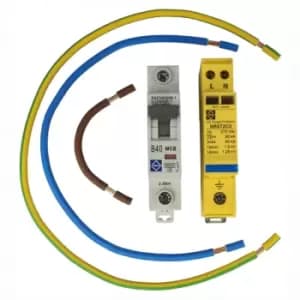 Lewden 40kA 1 Single Pole +N Type 2 Surge Protection Kit - SRG1VCU-KIT