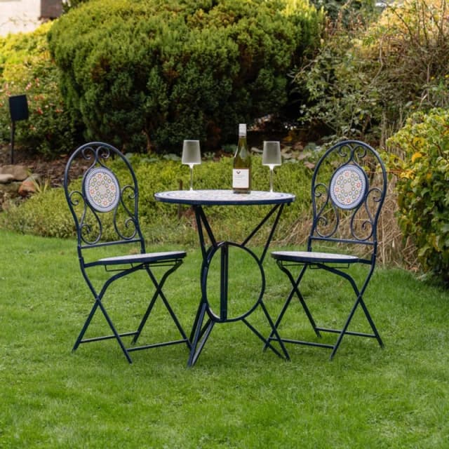 Scottish Everlastings Ltd Blue Mosaic Bistro Set Blue Unisex