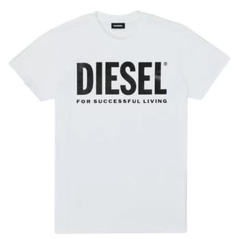 Diesel TJUSTLOGO boys's Childrens T shirt in White - Sizes 8 years,12 years,14 years,16 years