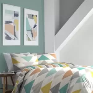 Fusion Loxton Geometric Print Easy Care Reversible Duvet Cover Set, Multi, King