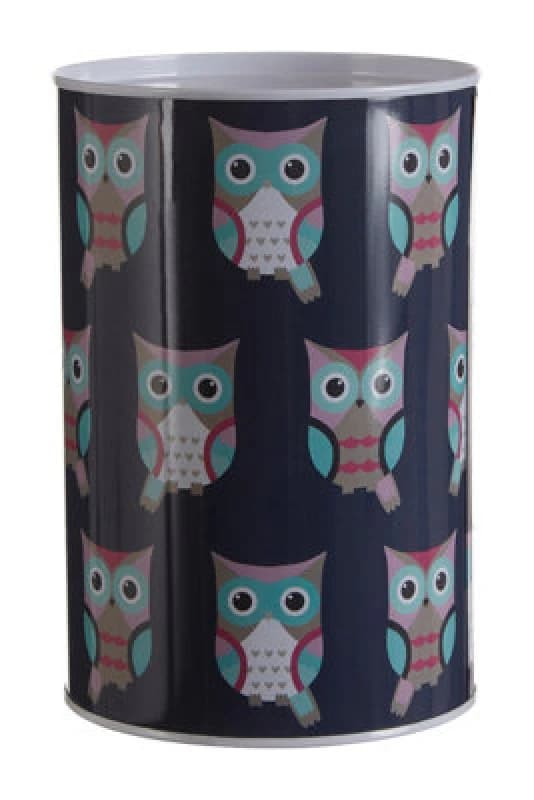 Premier Housewares Happy Owls Large Money Tin Blue