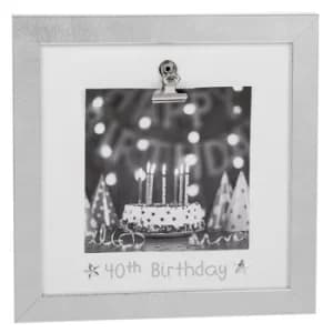 Silver Clip Frame 40th Birthday