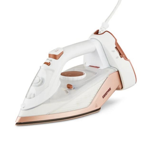 Geepas 2 In 1 Cordless Steam Iron Ceramic Soleplate Use Corded Or Cordless 350Ml, White