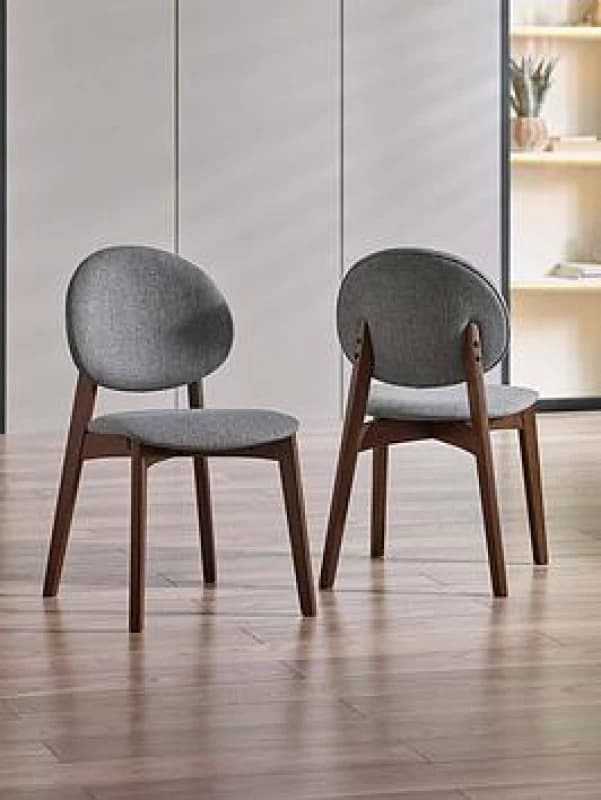 SO'HOME Solene Walnut Dining Chairs (Set of 2) Dark gray / walnut ONE SIZE