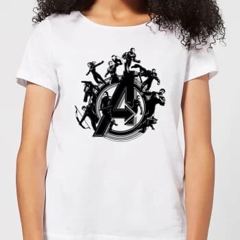 Avengers Endgame Hero Circle Womens T-Shirt - White - XXL
