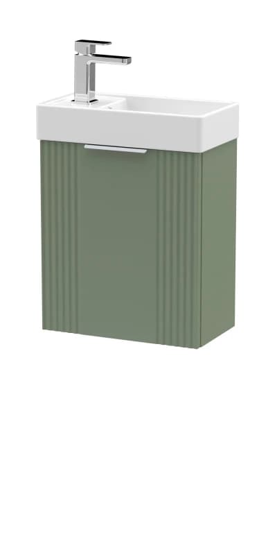 Balterley Retro Wall Hung Bathroom Vanity Basin Unit - 400mm - Satin Green Green Unisex