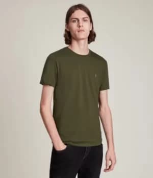 AllSaints Mens Tonic Crew T-Shirt, Green, Size: XXL