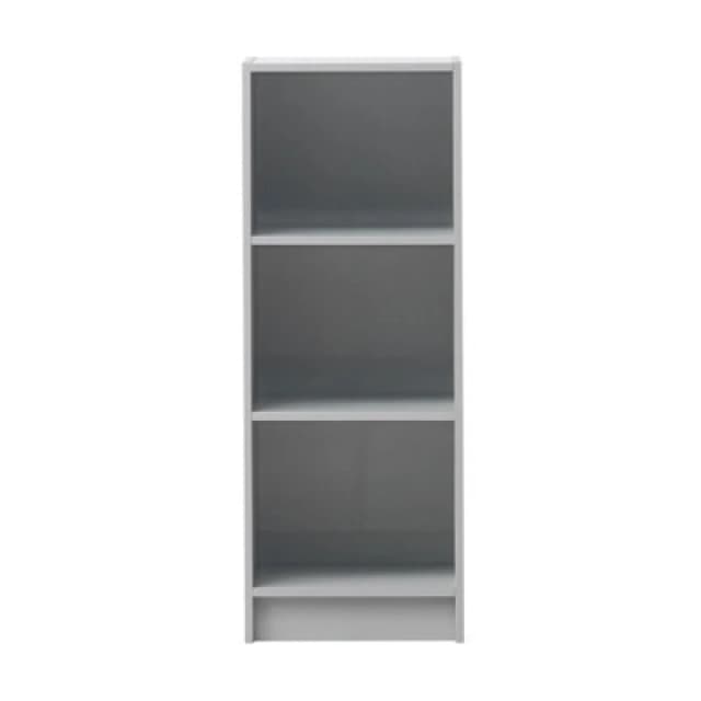 Timber Art Design 3 Tier Medium Narrow Bookcase Shelving Unit Living Room Office Bedroom Grey