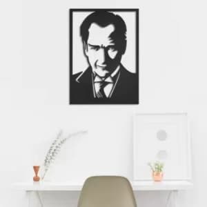 Atatürk (Portre) Black Decorative Metal Wall Accessory