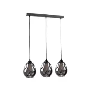 Loki Bar Pendant Ceiling Light Black, 60cm, 3x E27
