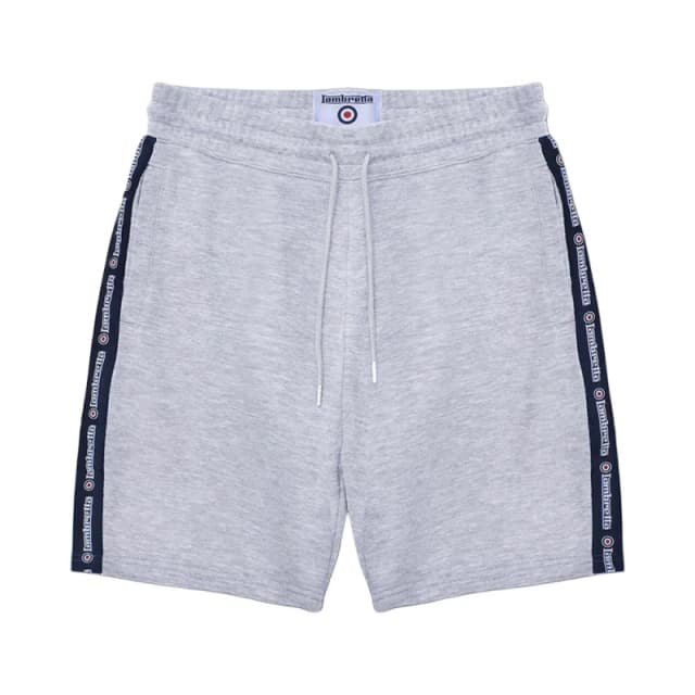 Lambretta Lambretta Men SS24 Taped Shorts in Grey Size: Medium Grey M Male 5063703654616