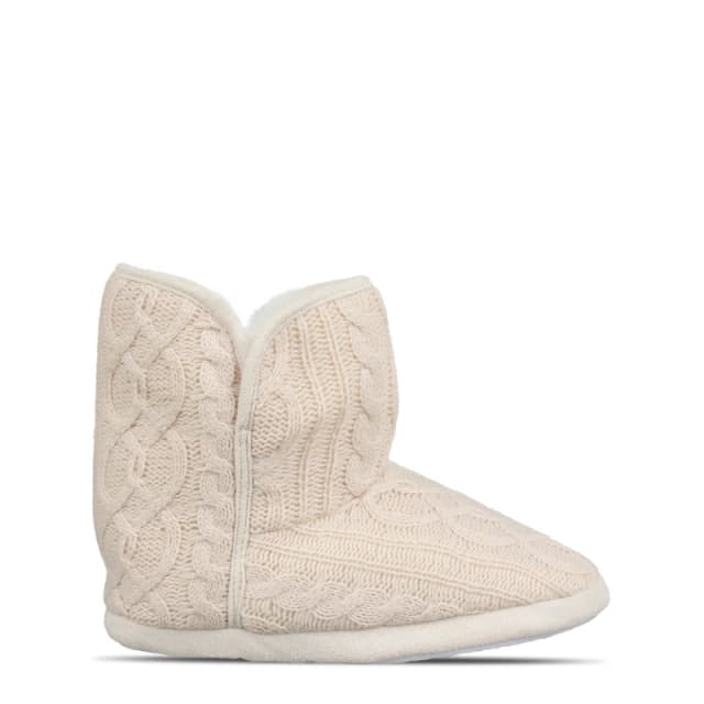 Linea Knit Slipper Boot - Cream Cream 3