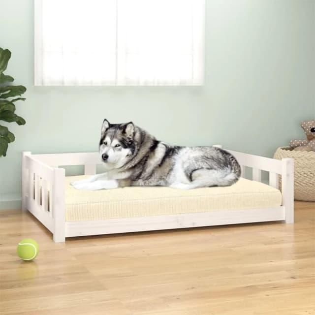 VIDAXL Vidaxl - Dog Bed White 105.5x75.5x28cm Solid Wood Pine 8720845852436