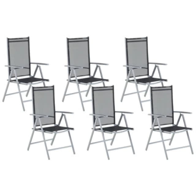 Beliani Set Of 6 Garden Chairs Catania Metal Black