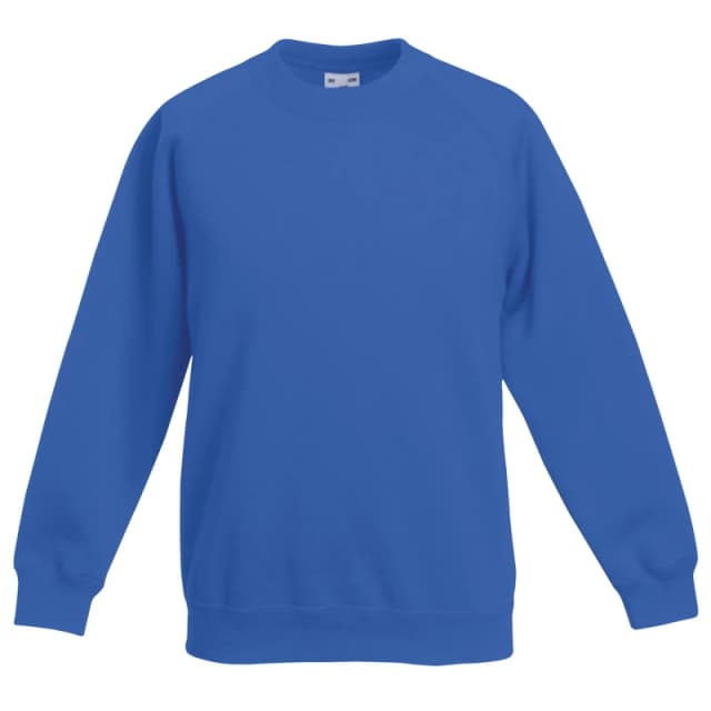 Fruit of the Loom Raglan Sleeve Sweatshirt Pack of 2 in Royal Size: 12-13 Years Royal Unisex 12-13 Years