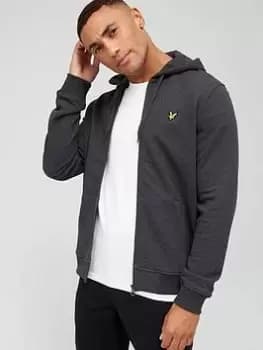 Lyle & Scott Zip Through Hoodie - Charcoal Marl, Charcoal Marl Size M Men