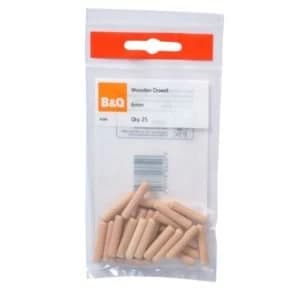BQ Wood Dowel Pack of 25 L30mm