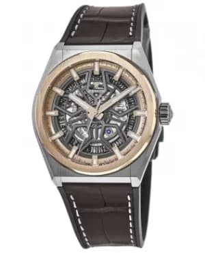 Zenith Defy Classic Skeleton Dial Rose Gold Bezel Mens Watch 87.9001.670/79.R589 87.9001.670/79.R589