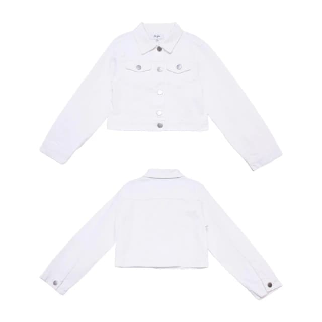 Be You Older Girl Cropped Denim Jacket White White 6 - 7 Years