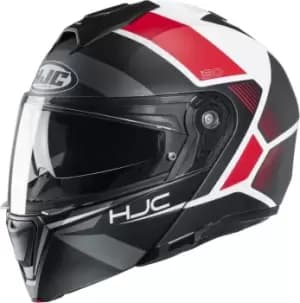 HJC i90 Hollen Helmet, black-grey-red Size M black-grey-red, Size M