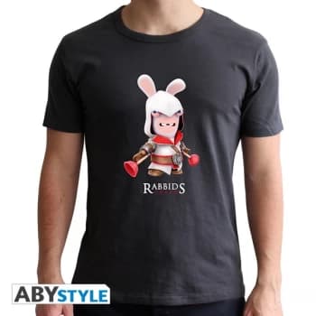 Raving Rabbids - Spoof Creed Mens Large T-Shirt - Grey