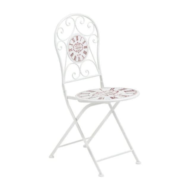 Premier Housewares Cafe Cassis Cream Powder Coated Metal Chair White